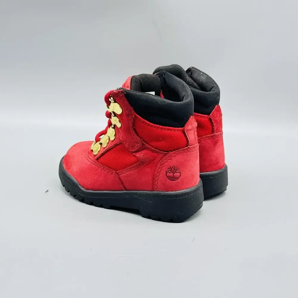 Timberland Boots Toddler Girls Boys 5 Red Suede Field Hiking Ankle Lace Up Shoes
